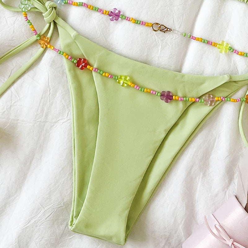 Wholesale Solid Color Sexy Split Bikini Swimsuit